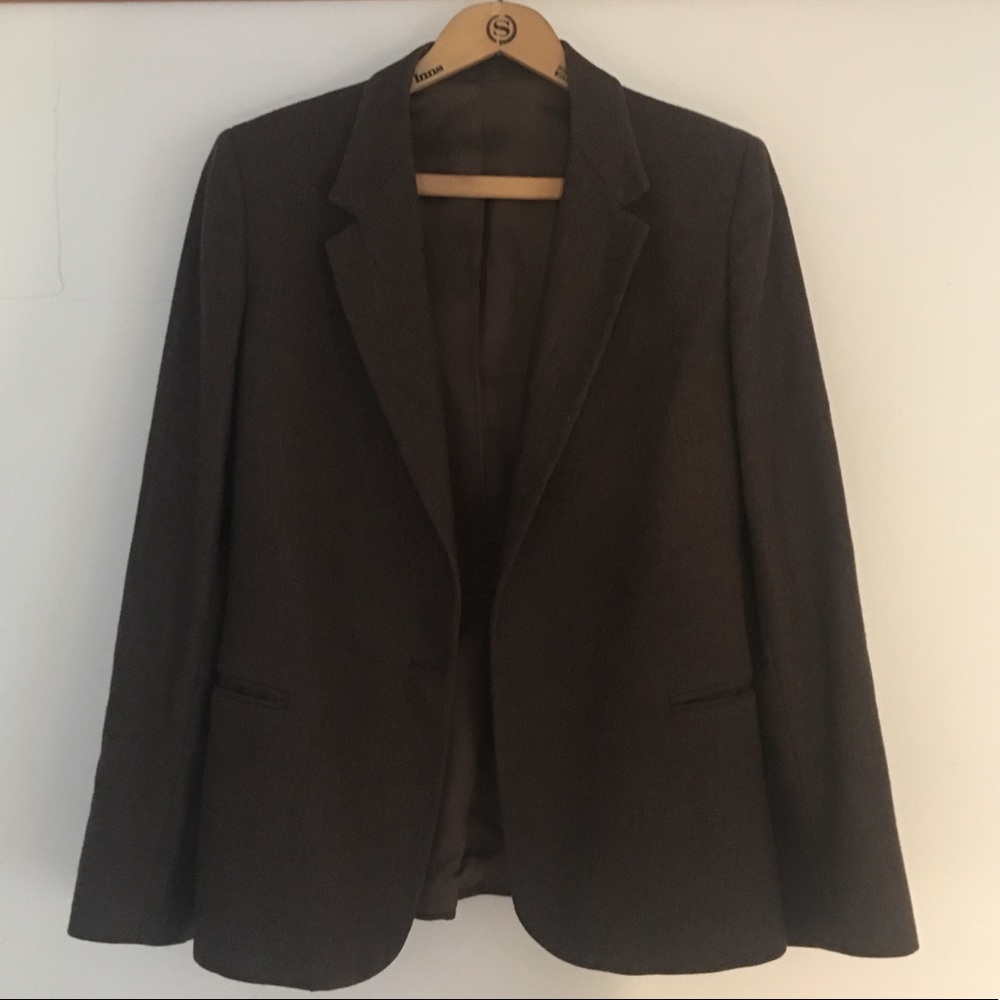 Wool, polyester blazer. Needs two buttons sewn on.